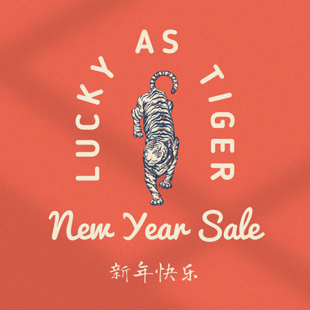 Ontwerpsjabloon van Instagram van Chinese New Year Sale Announcement