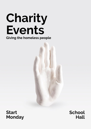 Ontwerpsjabloon van Poster van Aankondiging van een liefdadigheidsbijeenkomst met handcast