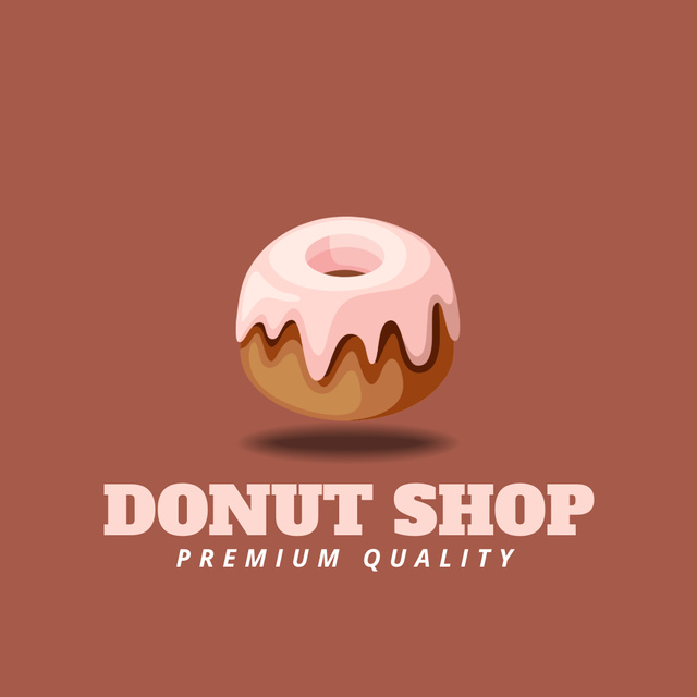 Designvorlage Premium Quality Puffy Donut Offer für Animated Logo