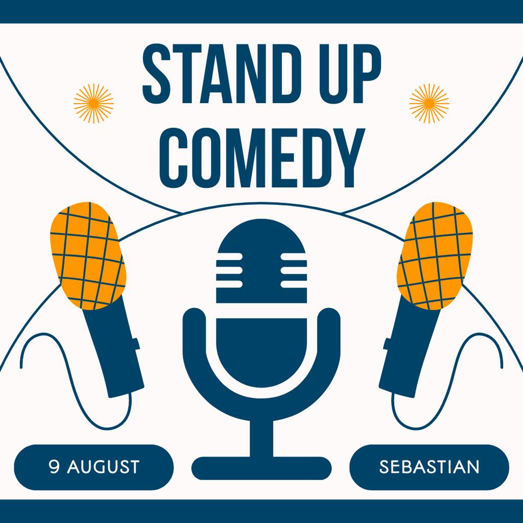 Stand-up Show with Various Microphones Instagram Design Template