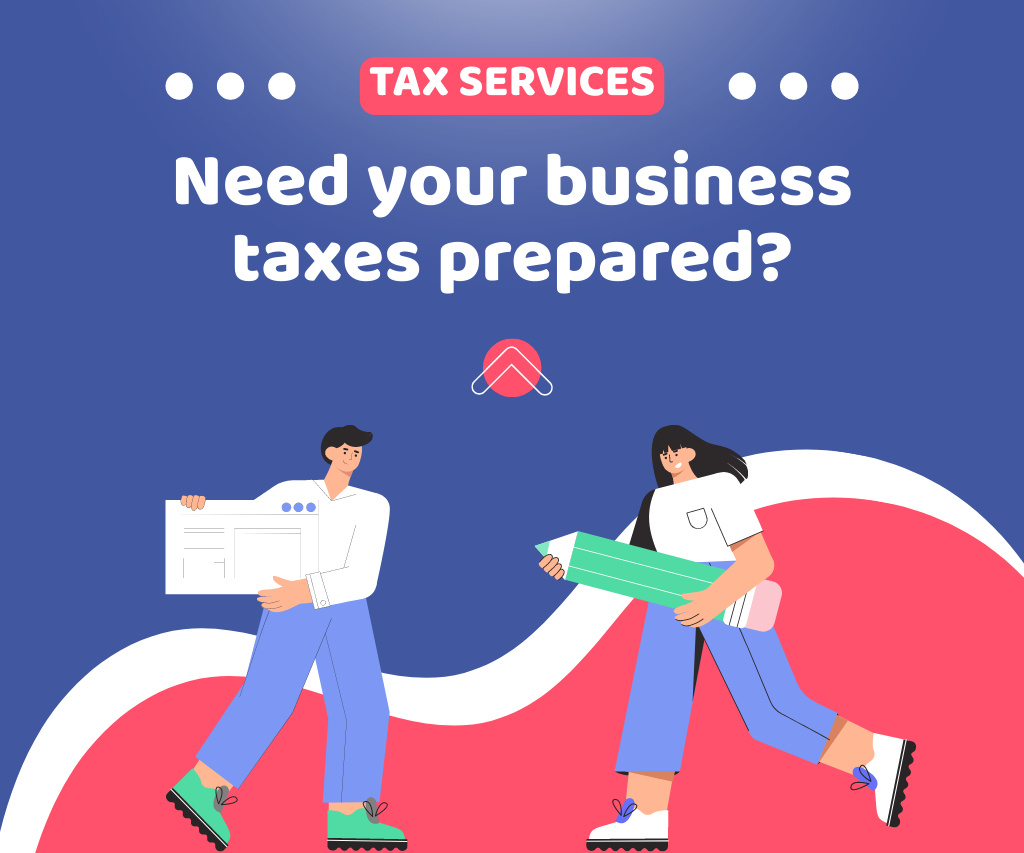 Tax Services for Business Large Rectangle Modelo de Design