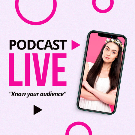 Platilla de diseño Podcast Topic Announcement with Young Girl Instagram