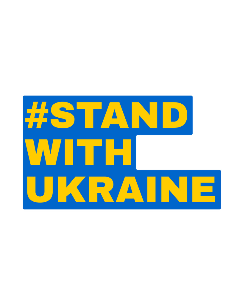 Stand with Ukraine Phrase on White T-Shirt – шаблон для дизайна