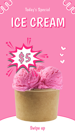 Különleges kedvezmény az ízletes jégkrémre Instagram Story tervezősablon