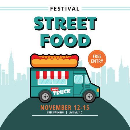 Festival of Street Food Announcement Instagram Design Template