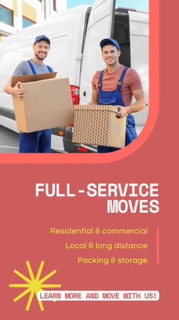 Trustworthy Full-Service Moving With Advantages Offer Instagram Video Story Πρότυπο σχεδίασης