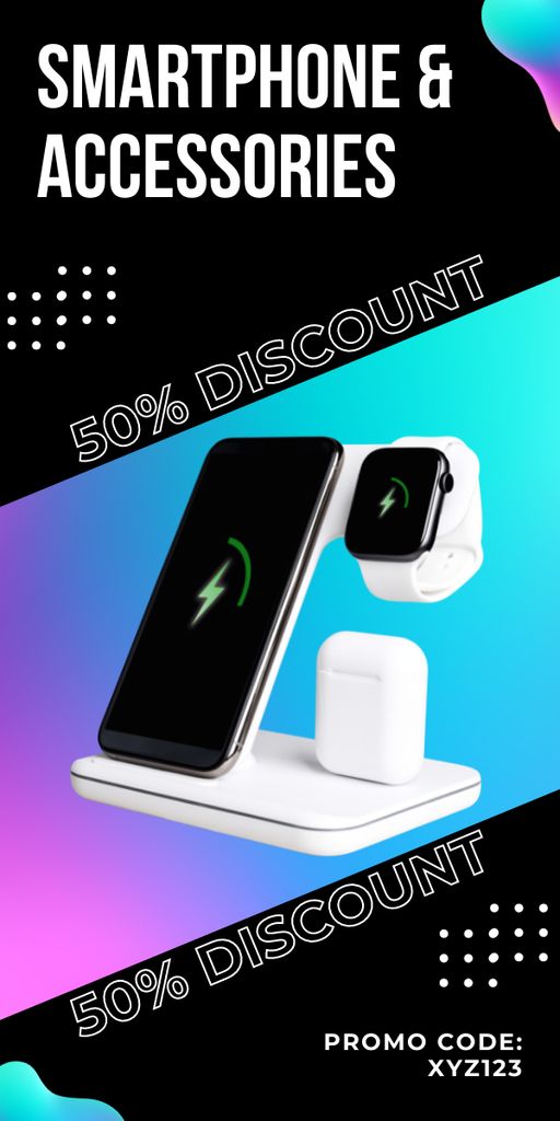 Platilla de diseño Offer Discounts on Modern Smartphones and Accessories Graphic
