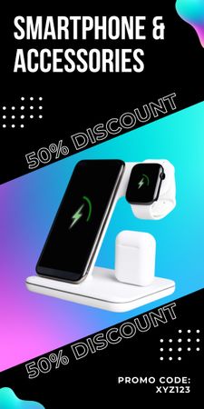 Offer Discounts on Modern Smartphones and Accessories Graphic Design Template