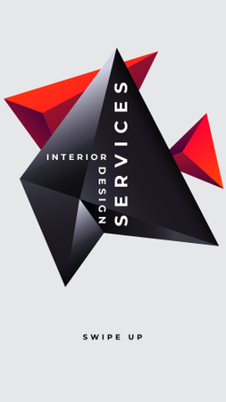 Designvorlage Interior Services Ad with Geometric Figures für Instagram Story