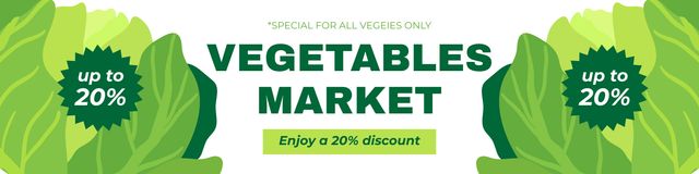 Discount at Vegetable Market Twitter Tasarım Şablonu