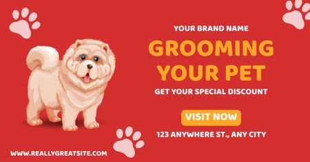 Ontwerpsjabloon van Facebook AD van Dog Grooming Salon Ad