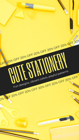 Stationery Shop Special Promo On Cute Items Instagram Story Design Template