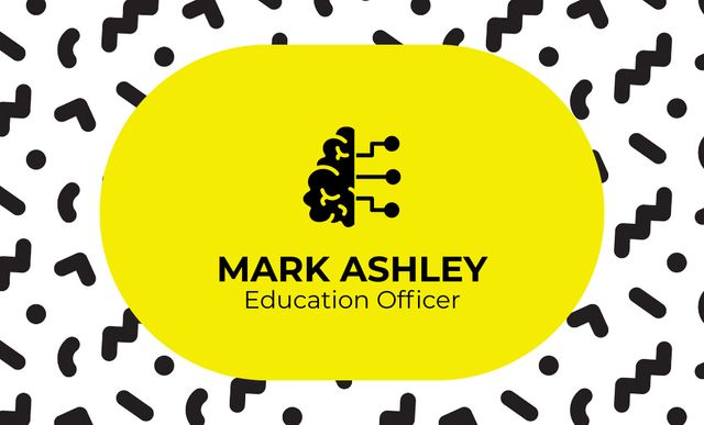 Education Officer Service on Yellow Business Card 91x55mm Design Template