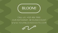 Flower Shop Ad with Bouquet of White Flowers on Green