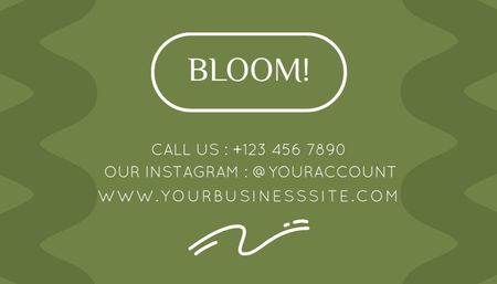 Ontwerpsjabloon van Business Card US van Advertentie voor bloemenwinkel met boeket witte bloemen