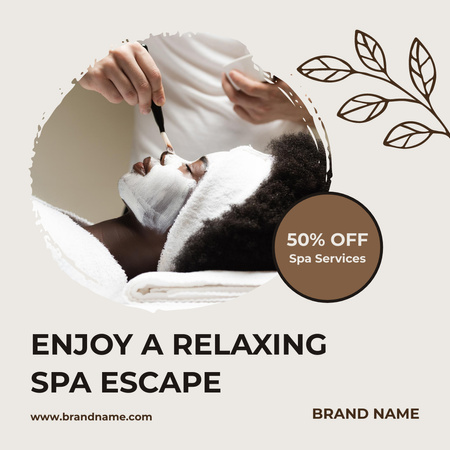 Relaxing Spa Treatments Offer Instagram Modelo de Design