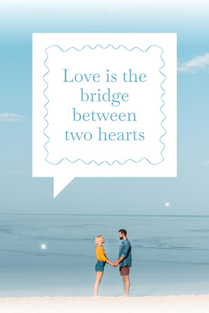 Aşıklar Arasındaki Bağlantı Hakkında İlham Verici Alıntı Pinterest Tasarım Şablonu