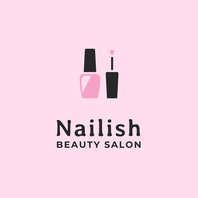 Modèle de visuel Unique Offer of Nail Salon Services With Polish In Pink - Logo 1080x1080px