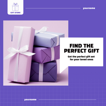 Gift box with products offers Instagram Design Template