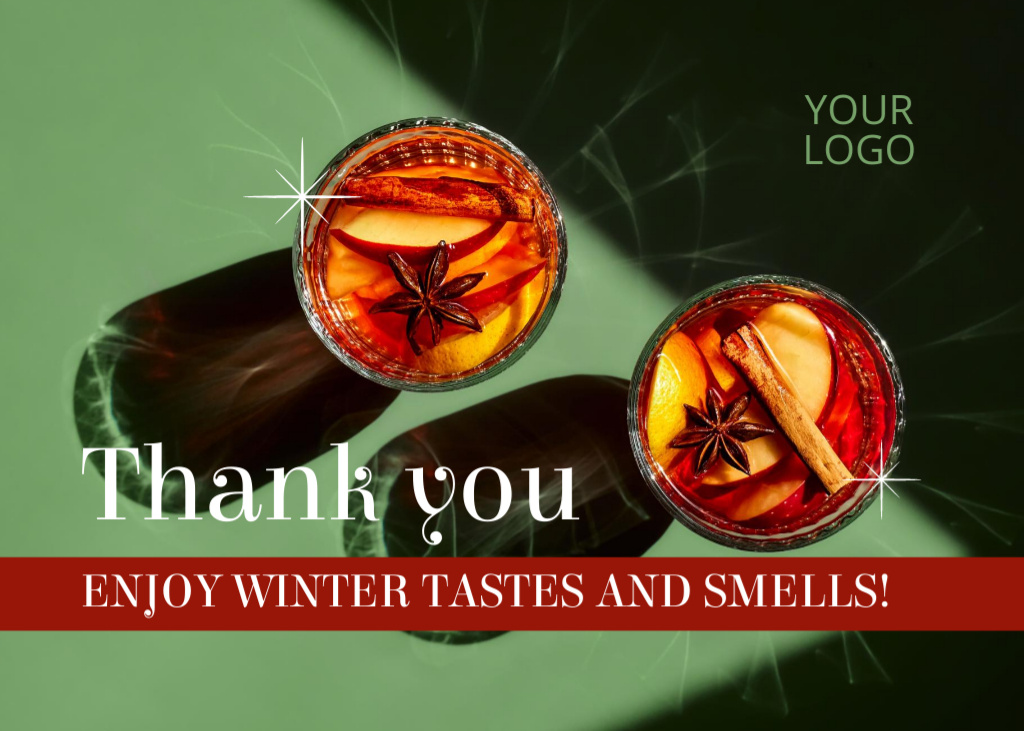 Special Winter Offer of Tasty Mulled Wine Postcard 5x7in – шаблон для дизайна