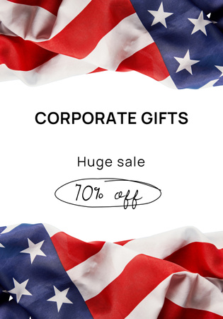 Corporate Gifts on USA Independence Day With Discounts In White Poster 28x40inデザインテンプレート