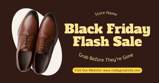 Template di design Black Friday Sale of Classic Elegant Men's Shoes Facebook AD