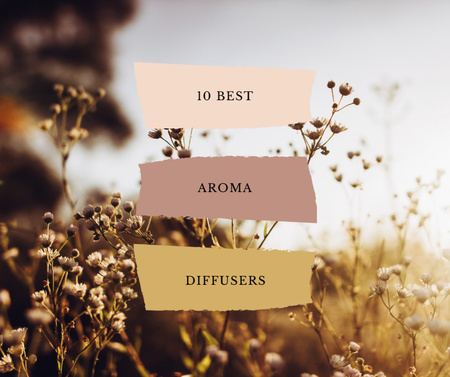 Aroma Diffusers ad on Blooming Flowers Facebook Design Template