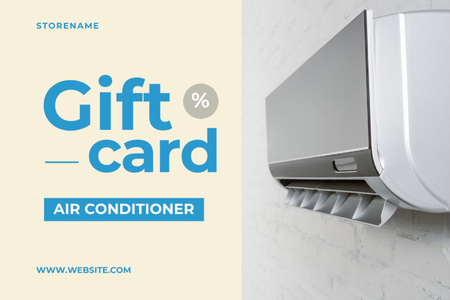Air Conditioner Blue and Grey Gift Certificate Design Template