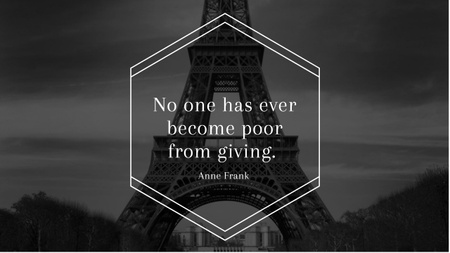 Quote About Giving And Poverty In Black Youtube Design Template