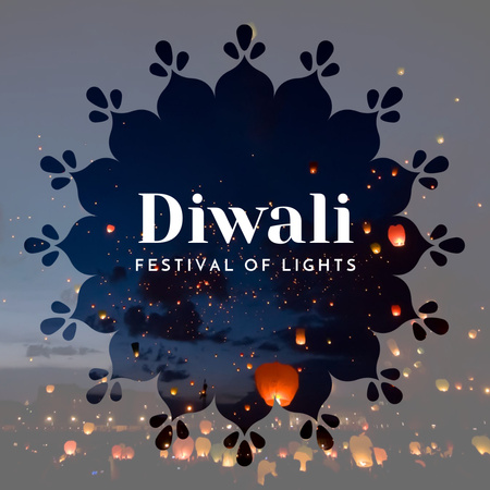 Plantilla de diseño de Feliz celebración de Diwali Instagram 