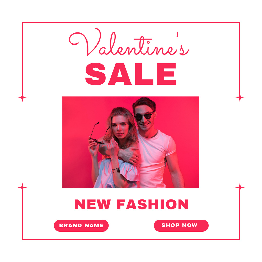 Valentine's Day New Fashion Sale Instagram AD Design Template