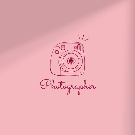 Cute Camera Illustration Logo Design Template