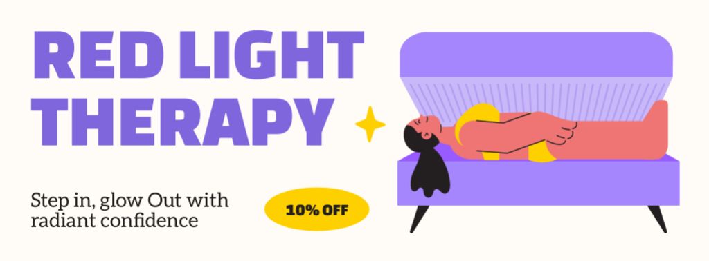 Ontwerpsjabloon van Facebook cover van Red Light Therapy with Discount