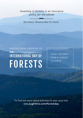 Plantilla de diseño de Special Event devoted to International Day of Forests Poster 