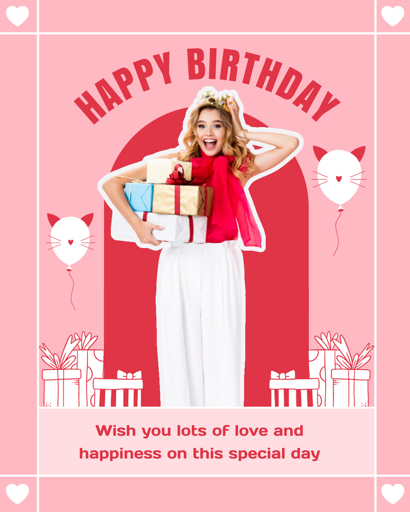 Platilla de diseño Birthday Party with Gifts and Fun Instagram Post Vertical