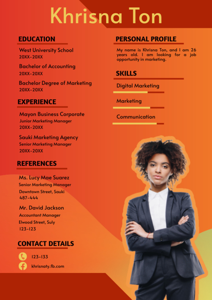 Modèle de visuel Digital Marketing Specialist Skills and Experience - Resume