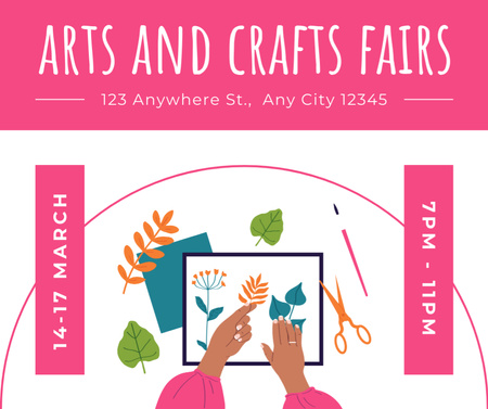 Bright Art And Craft Fair Announcement In March Facebook Design Template