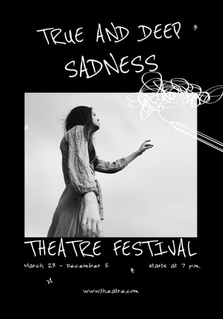 Theatrical Performance about Sadness Poster 28x40in Design Template