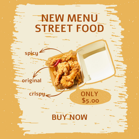 New Menu of Street Food Instagram Tasarım Şablonu