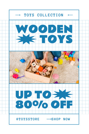 Ofereça descontos em brinquedos infantis de madeira Pinterest Modelo de Design
