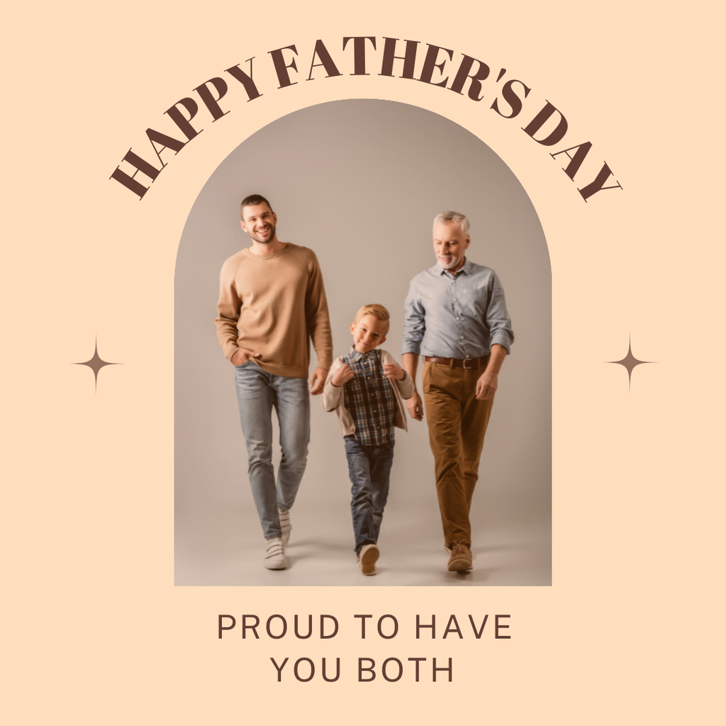 Ontwerpsjabloon van Instagram van Three Generations of Men for Father's Day
