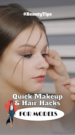 Dicas rápidas de maquiagem e cabelo para modelos TikTok Video Modelo de Design