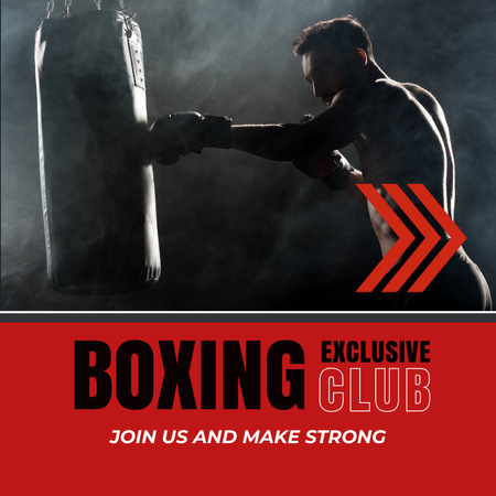 Designvorlage Anzeige des Exclusive Boxing Club für Animated Post