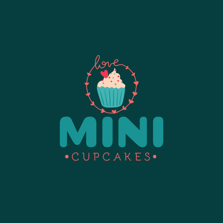 Modèle de visuel Chocolaty Bakery Ad with Yummy Cupcake - Logo 1080x1080px