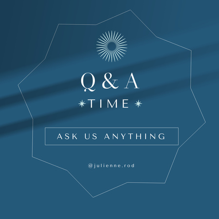 Designvorlage Kategorie Fragen und Antworten zu „Alles in Blau“. für Instagram