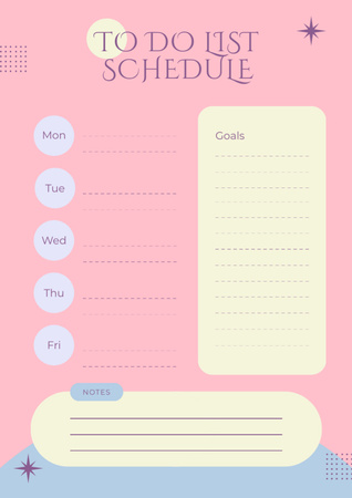 Fairy tale pink to do list Schedule Planner Design Template