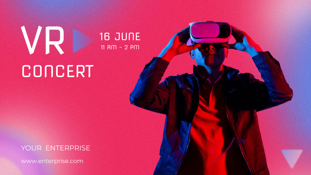 Man using Virtual Reality Glasses FB event cover Design Template