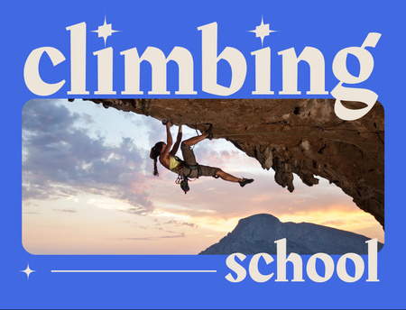Climbing School Ad Postcard 4.2x5.5in Design Template
