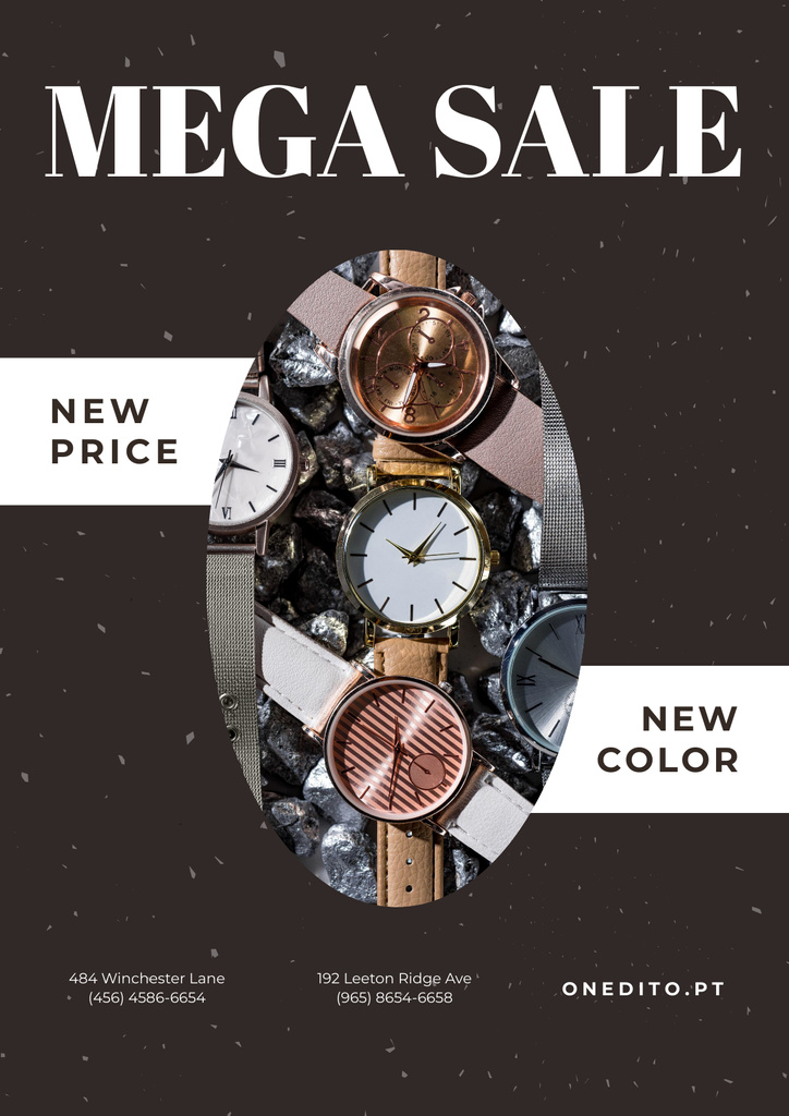 Luxury Accessories Sale with Golden Watch Poster – шаблон для дизайну