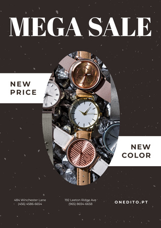 Luxury Accessories Sale with Golden Watch Poster Šablona návrhu